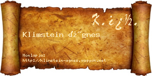 Klimstein Ágnes névjegykártya