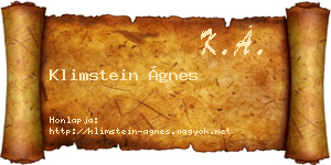Klimstein Ágnes névjegykártya